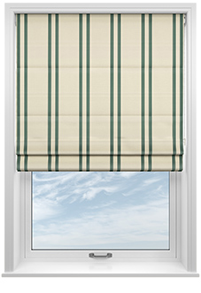 Adelaide, Winnies Stripe Barbing Green - Roman Blind